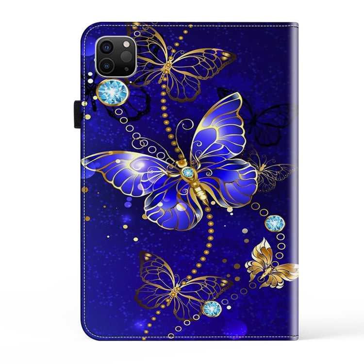 For iPad Air 11 2024 / Pro 11 2022 Crystal Texture Painted Leather Tablet Case(Diamond Butterflies) by bashfashion