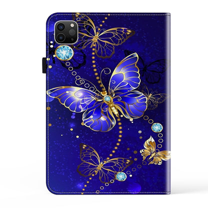 For iPad Air 11 2024 / Pro 11 2022 Crystal Texture Painted Leather Tablet Case(Diamond Butterflies) by bashfashion
