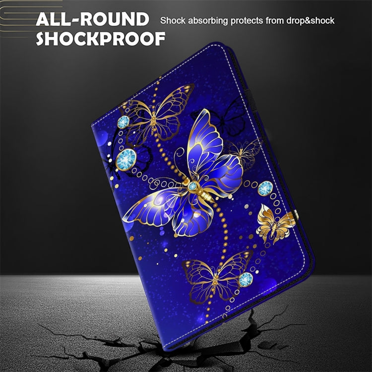 For iPad Air 11 2024 / Pro 11 2022 Crystal Texture Painted Leather Tablet Case(Diamond Butterflies) by bashfashion