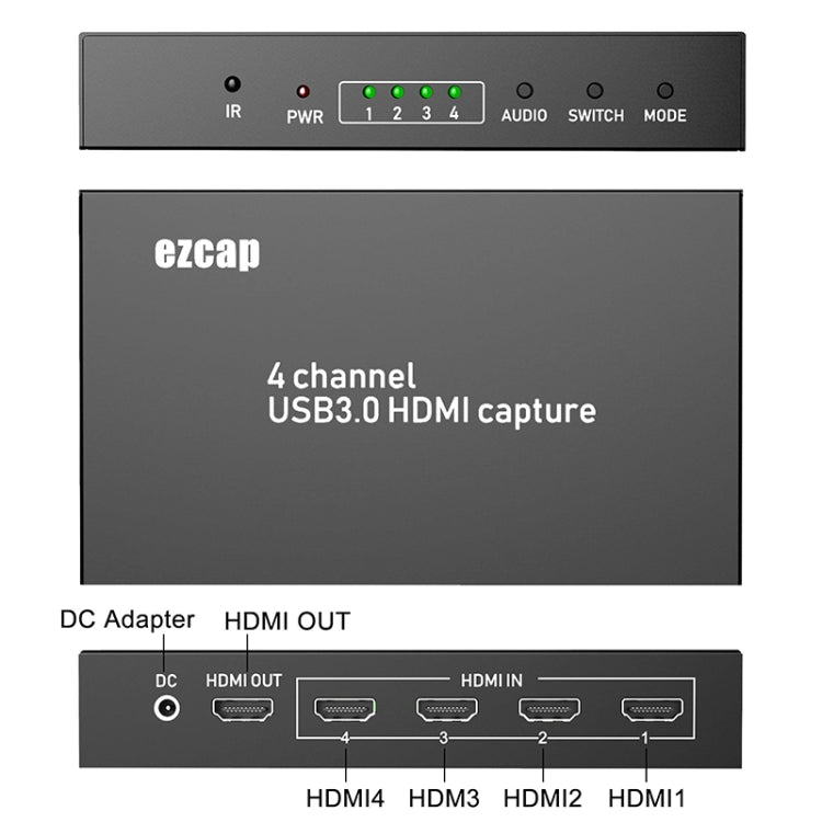 Ezcap 264M Four-Channel Multi-View HDMI to USB 3.0 Video Game Capture Card by Ezcap