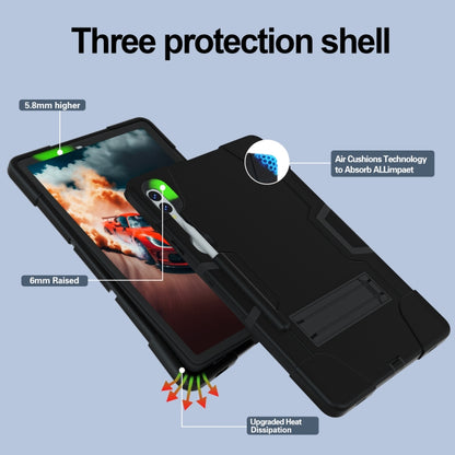 For Samsung Galaxy Tab S9+ Contrast Color Silicone PC Tablet Case with Holder(Black) by bashfashion