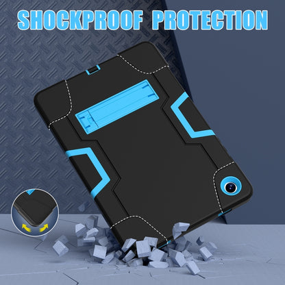 For Samsung Galaxy Tab A9+ Contrast Color Silicone PC Tablet Case with Holder(Black + Blue) by bashfashion