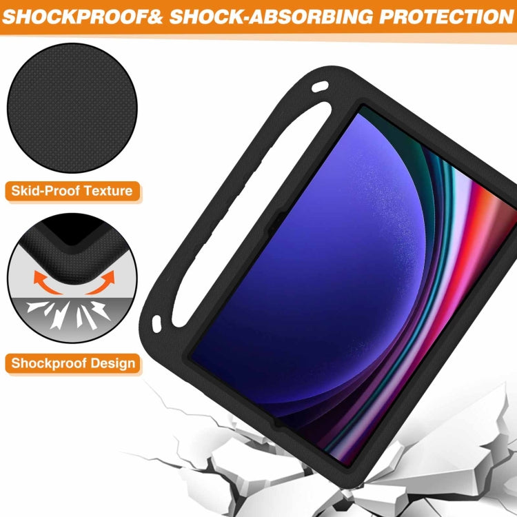 For Samsung Galaxy Tab S9+ Handle EVA Shockproof Tablet Case with Holder(Black) by bashfashion