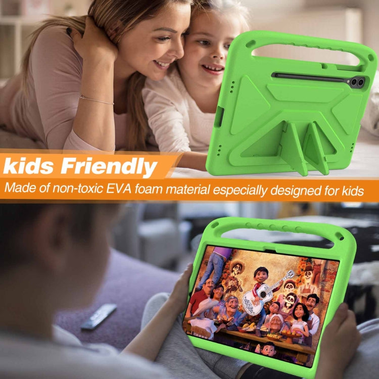 For Samsung Galaxy Tab S9+ Handle EVA Shockproof Tablet Case with Holder(Green) by bashfashion