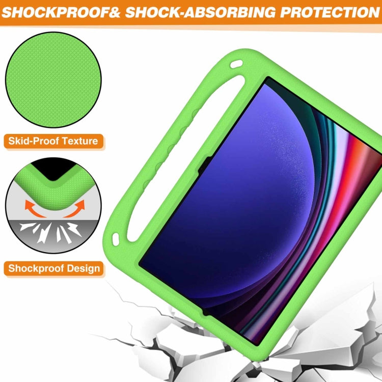 For Samsung Galaxy Tab S9+ Handle EVA Shockproof Tablet Case with Holder(Green) by bashfashion