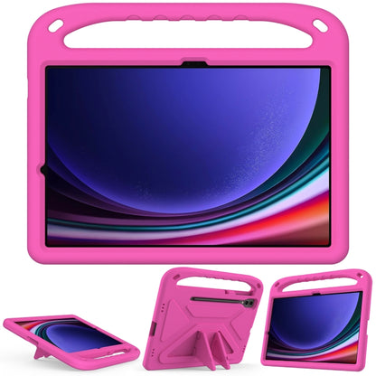 For Samsung Galaxy Tab S9+ Handle EVA Shockproof Tablet Case with Holder(Rose Red) by bashfashion