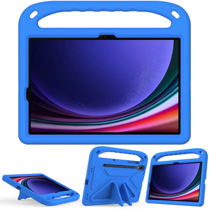 For Samsung Galaxy Tab S9 Handle EVA Shockproof Tablet Case with Holder(Blue) by bashfashion