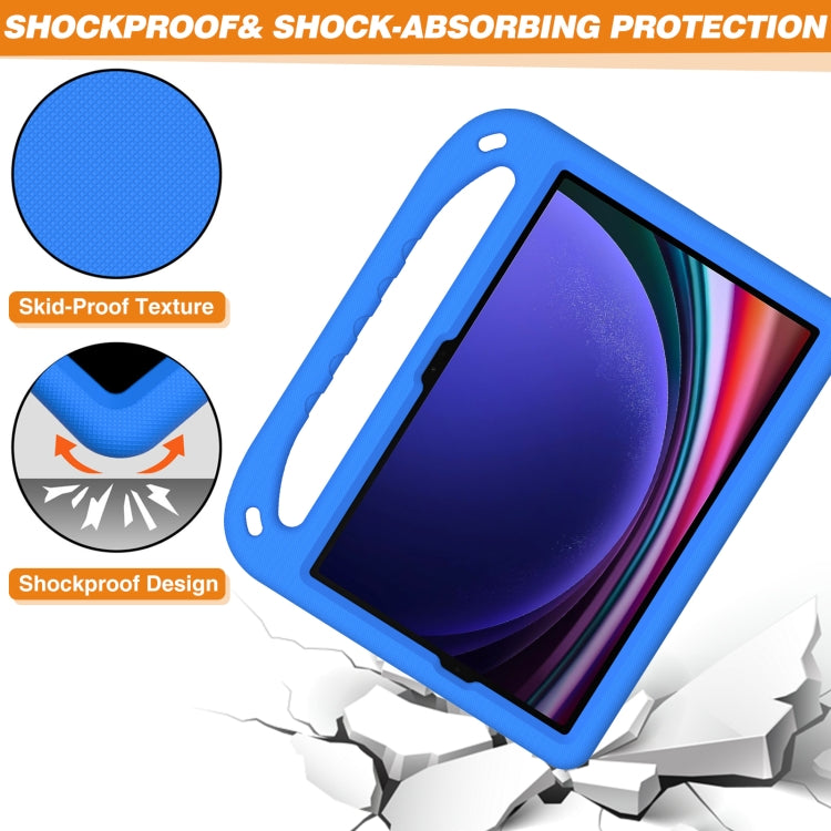 For Samsung Galaxy Tab S9 Handle EVA Shockproof Tablet Case with Holder(Blue) by bashfashion