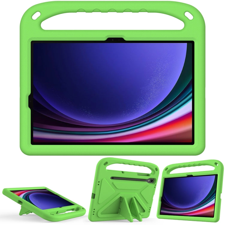 For Samsung Galaxy Tab S9 Handle EVA Shockproof Tablet Case with Holder(Green) by bashfashion