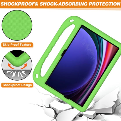 For Samsung Galaxy Tab S9 Handle EVA Shockproof Tablet Case with Holder(Green) by bashfashion
