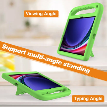 For Samsung Galaxy Tab S9 Handle EVA Shockproof Tablet Case with Holder(Green) by bashfashion