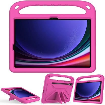 For Samsung Galaxy Tab S9 Handle EVA Shockproof Tablet Case with Holder(Rose Red) by bashfashion