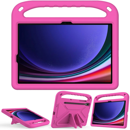For Samsung Galaxy Tab S9 Handle EVA Shockproof Tablet Case with Holder(Rose Red) by bashfashion