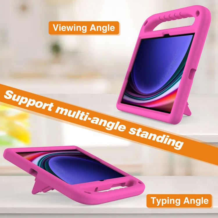 For Samsung Galaxy Tab S9 Handle EVA Shockproof Tablet Case with Holder(Rose Red) by bashfashion