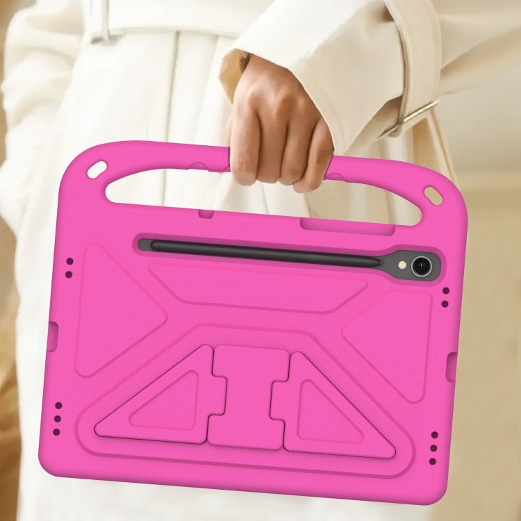 For Samsung Galaxy Tab S9 Handle EVA Shockproof Tablet Case with Holder(Rose Red) by bashfashion