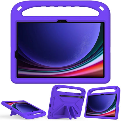 For Samsung Galaxy Tab S9 Handle EVA Shockproof Tablet Case with Holder(Purple) by bashfashion