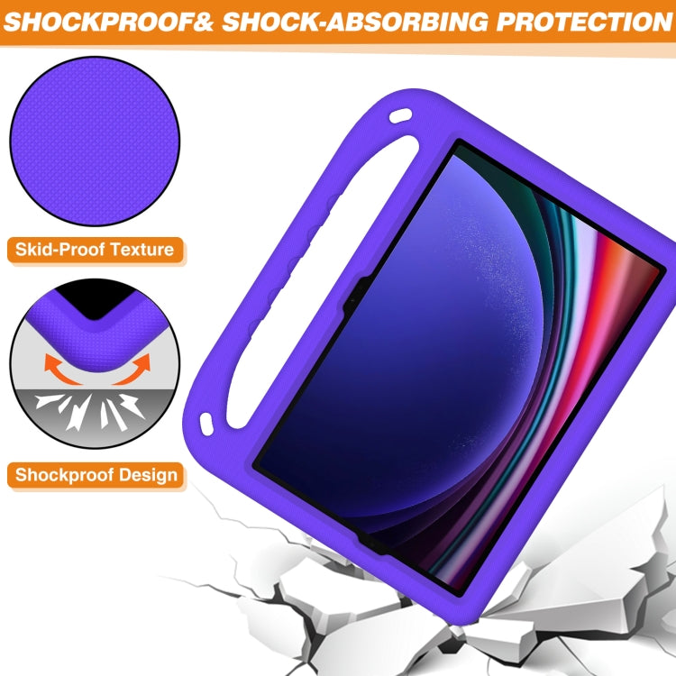 For Samsung Galaxy Tab S9 Handle EVA Shockproof Tablet Case with Holder(Purple) by bashfashion