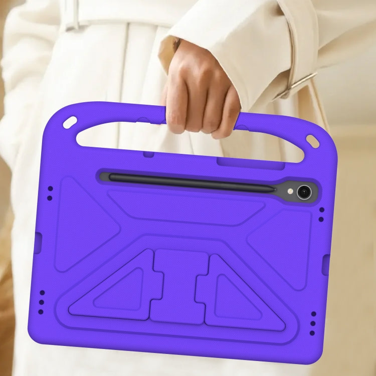 For Samsung Galaxy Tab S9 Handle EVA Shockproof Tablet Case with Holder(Purple) by bashfashion