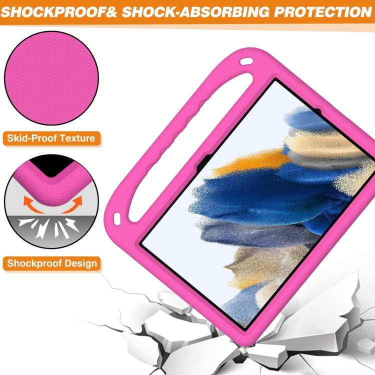For Samsung Galaxy Tab Tab A11+ / A9+ Handle EVA Shockproof Tablet Case with Holder(Rose Red) by bashfashion
