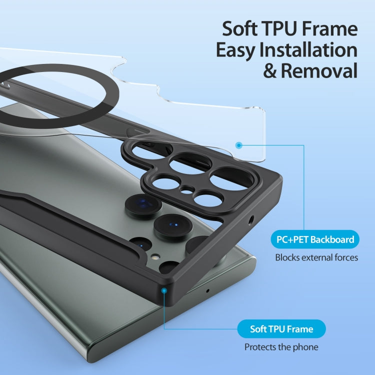 For Samsung Galaxy S23 Ultra 5G DUX DUCIS Skin X Pro Series Magsafe PC + TPU Phone Leather Case(Black) by DUX DUCIS