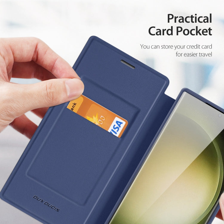 For Samsung Galaxy S23 Ultra 5G DUX DUCIS Skin X Pro Series Magsafe PC + TPU Phone Leather Case(Blue) by DUX DUCIS