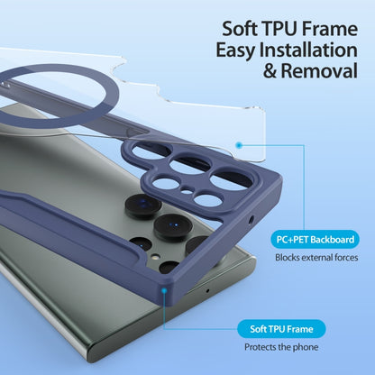 For Samsung Galaxy S23 Ultra 5G DUX DUCIS Skin X Pro Series Magsafe PC + TPU Phone Leather Case(Blue) by DUX DUCIS