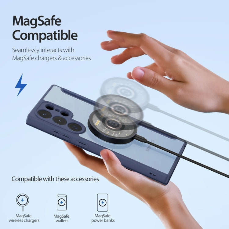 For Samsung Galaxy S23 Ultra 5G DUX DUCIS Skin X Pro Series Magsafe PC + TPU Phone Leather Case(Blue) by DUX DUCIS