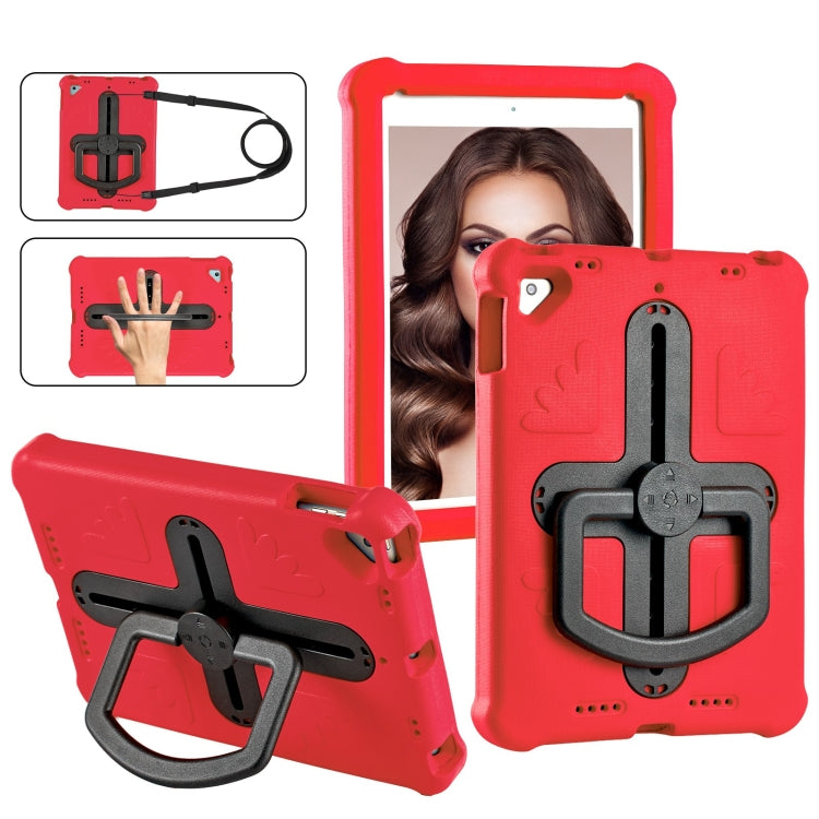 For iPad Air 2 / 9.7 2017 / 2018 Shield 360 Rotation Handle EVA Shockproof PC Tablet Case(Red Black) by bashfashion