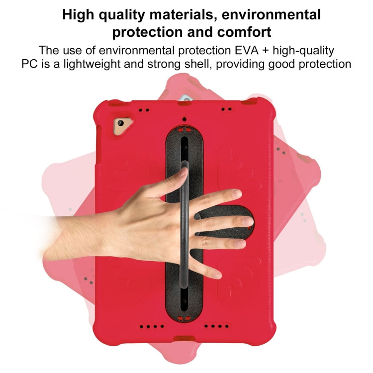 For iPad Air 2 / 9.7 2017 / 2018 Shield 360 Rotation Handle EVA Shockproof PC Tablet Case(Red Black) by bashfashion