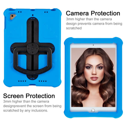 For iPad Air 2 / 9.7 2017 / 2018 Shield 360 Rotation Handle EVA Shockproof PC Tablet Case(Blue Black) by bashfashion