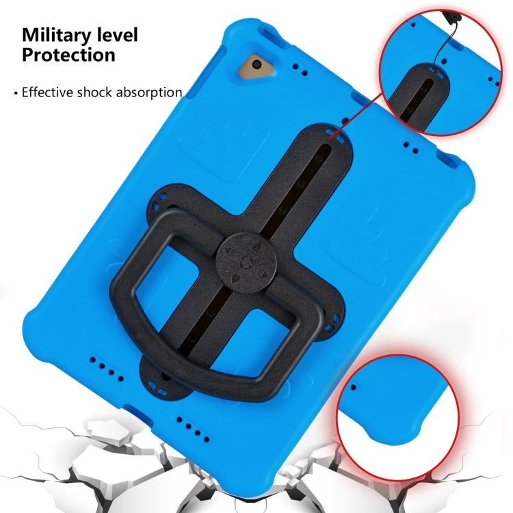 For iPad Air 2 / 9.7 2017 / 2018 Shield 360 Rotation Handle EVA Shockproof PC Tablet Case(Blue Black) by bashfashion