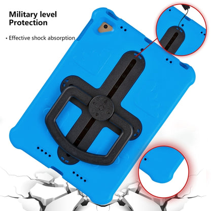 For iPad Air 2 / 9.7 2017 / 2018 Shield 360 Rotation Handle EVA Shockproof PC Tablet Case(Blue Black) by bashfashion