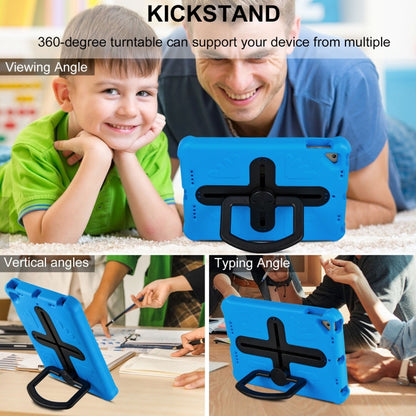 For iPad Air 2 / 9.7 2017 / 2018 Shield 360 Rotation Handle EVA Shockproof PC Tablet Case(Blue Black) by bashfashion