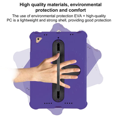 For iPad Air 2 / 9.7 2017 / 2018 Shield 360 Rotation Handle EVA Shockproof PC Tablet Case(Purple Black) by bashfashion