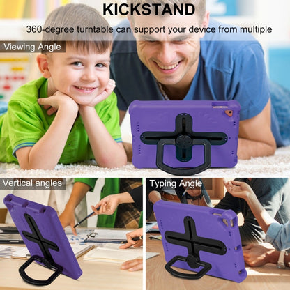 For iPad Air 2 / 9.7 2017 / 2018 Shield 360 Rotation Handle EVA Shockproof PC Tablet Case(Purple Black) by bashfashion