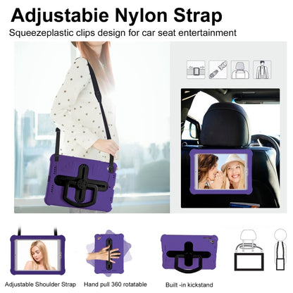 For iPad Air 2 / 9.7 2017 / 2018 Shield 360 Rotation Handle EVA Shockproof PC Tablet Case(Purple Black) by bashfashion