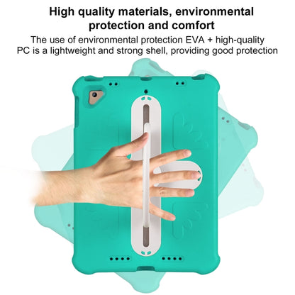 For iPad Air 2 / 9.7 2017 / 2018 Shield 360 Rotation Handle EVA Shockproof PC Tablet Case(Mint Green Beige) by bashfashion