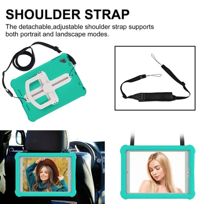 For iPad Air 2 / 9.7 2017 / 2018 Shield 360 Rotation Handle EVA Shockproof PC Tablet Case(Mint Green Beige) by bashfashion