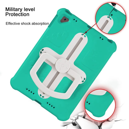 For iPad Air 2 / 9.7 2017 / 2018 Shield 360 Rotation Handle EVA Shockproof PC Tablet Case(Mint Green Beige) by bashfashion