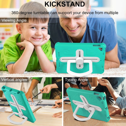 For iPad Air 2 / 9.7 2017 / 2018 Shield 360 Rotation Handle EVA Shockproof PC Tablet Case(Mint Green Beige) by bashfashion