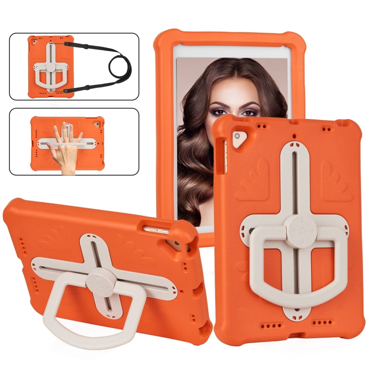 For iPad Air 2 / 9.7 2017 / 2018 Shield 360 Rotation Handle EVA Shockproof PC Tablet Case(Orange Beige) by bashfashion