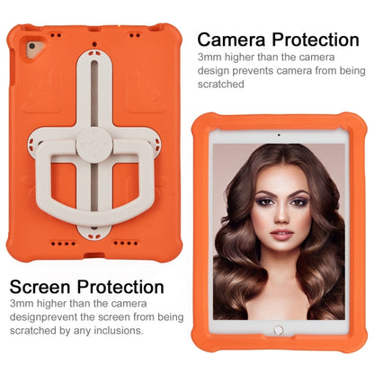 For iPad Air 2 / 9.7 2017 / 2018 Shield 360 Rotation Handle EVA Shockproof PC Tablet Case(Orange Beige) by bashfashion