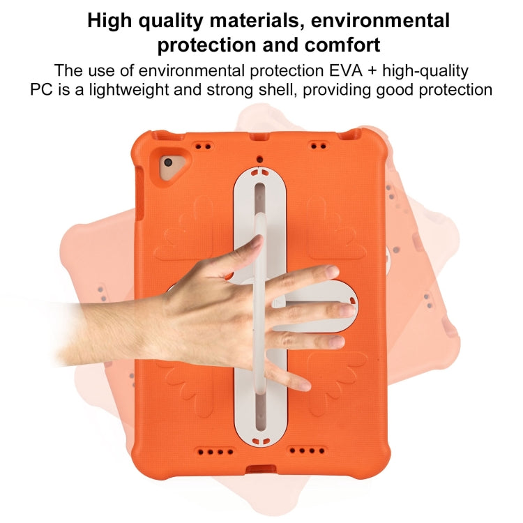 For iPad Air 2 / 9.7 2017 / 2018 Shield 360 Rotation Handle EVA Shockproof PC Tablet Case(Orange Beige) by bashfashion