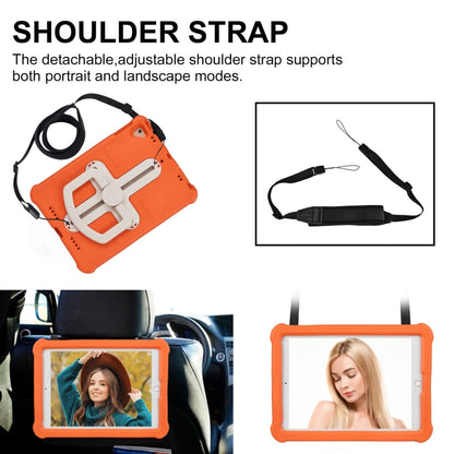 For iPad Air 2 / 9.7 2017 / 2018 Shield 360 Rotation Handle EVA Shockproof PC Tablet Case(Orange Beige) by bashfashion
