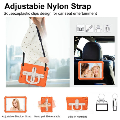 For iPad Air 2 / 9.7 2017 / 2018 Shield 360 Rotation Handle EVA Shockproof PC Tablet Case(Orange Beige) by bashfashion