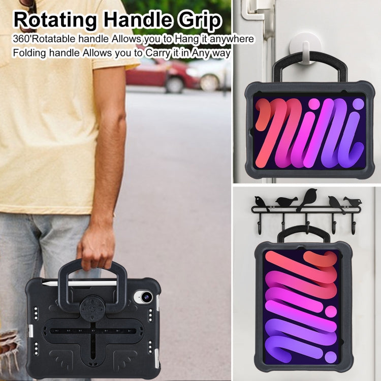 For iPad mini 6 2021 / mini 2024 Shield 360 Rotation Handle EVA Shockproof PC Tablet Case(Black) by bashfashion