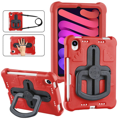 For iPad mini 6 2021 / mini 2024 Shield 360 Rotation Handle EVA Shockproof PC Tablet Case(Red Black) by bashfashion