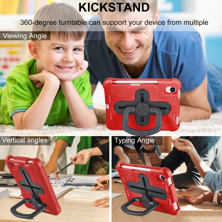For iPad mini 6 2021 / mini 2024 Shield 360 Rotation Handle EVA Shockproof PC Tablet Case(Red Black) by bashfashion