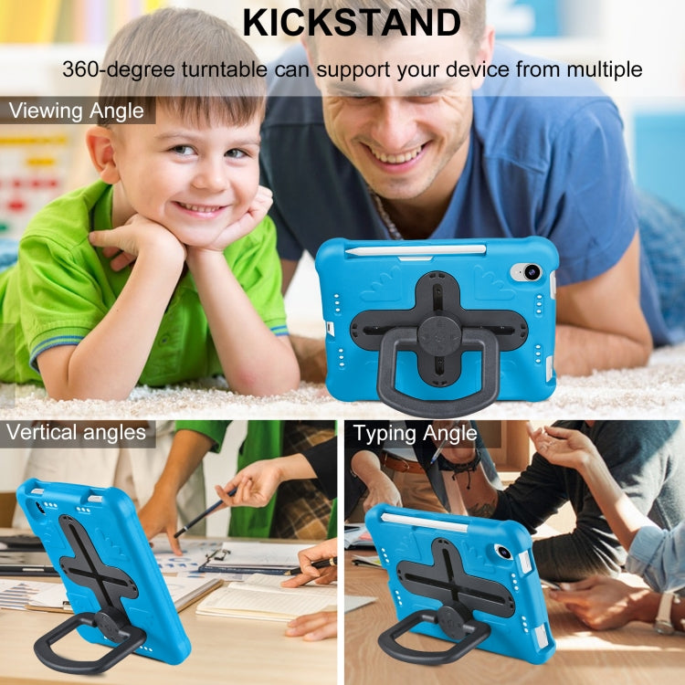 For iPad mini 6 2021 / mini 2024 Shield 360 Rotation Handle EVA Shockproof PC Tablet Case(Blue Black) by bashfashion