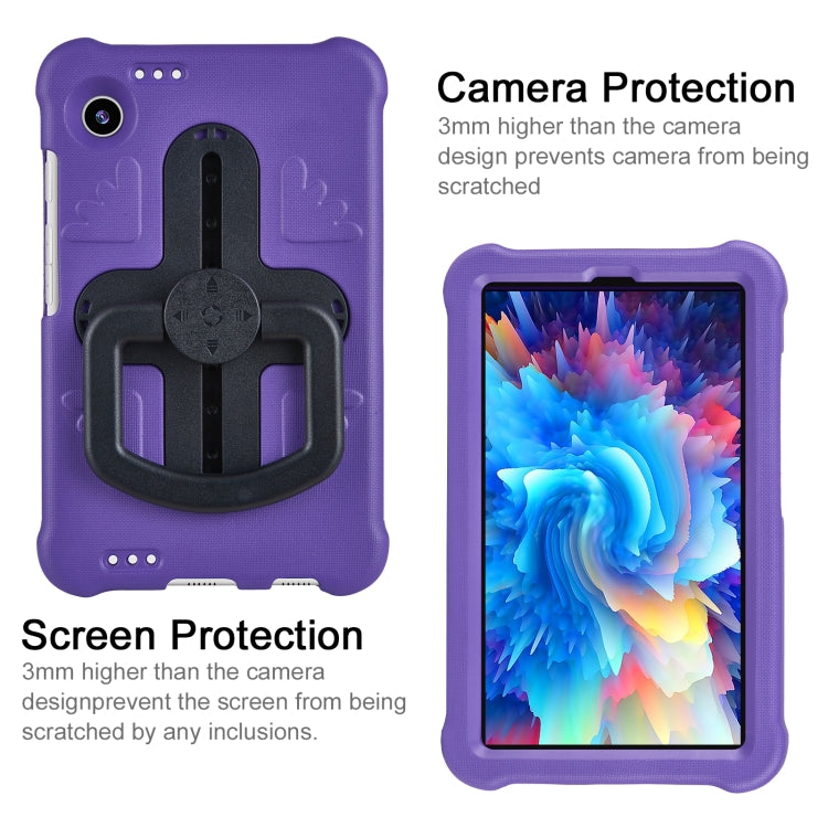 For iPad mini 6 2021 / mini 2024 Shield 360 Rotation Handle EVA Shockproof PC Tablet Case(Purple Black) by bashfashion